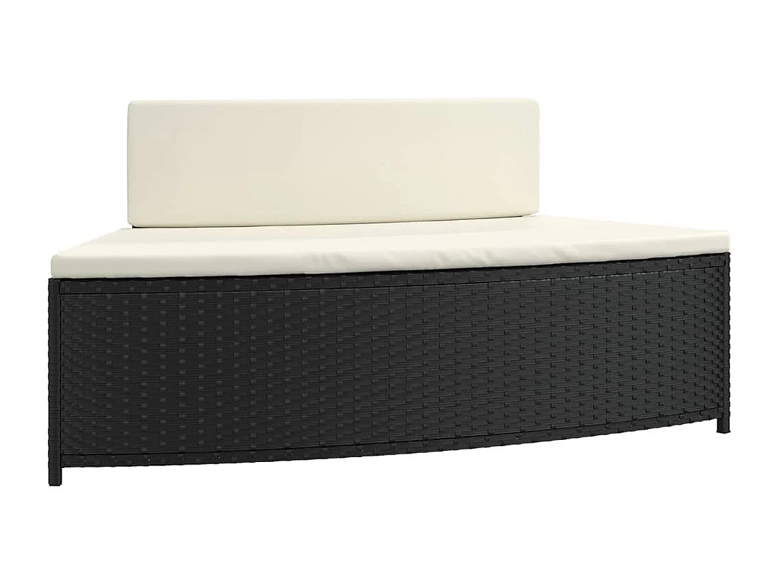 Izegem  Wrlpool-Bänke mit Auflagen 2 Stk. Schwarz Poly-Rattan