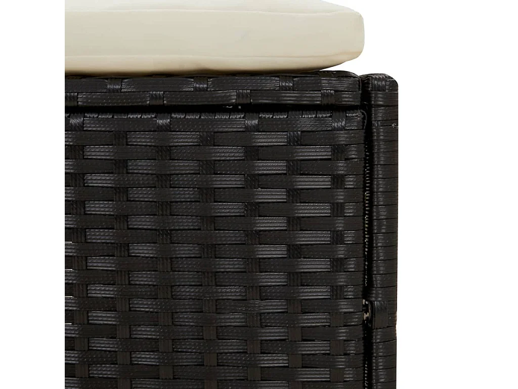 Izegem  Wrlpool-Bänke mit Auflagen 2 Stk. Schwarz Poly-Rattan