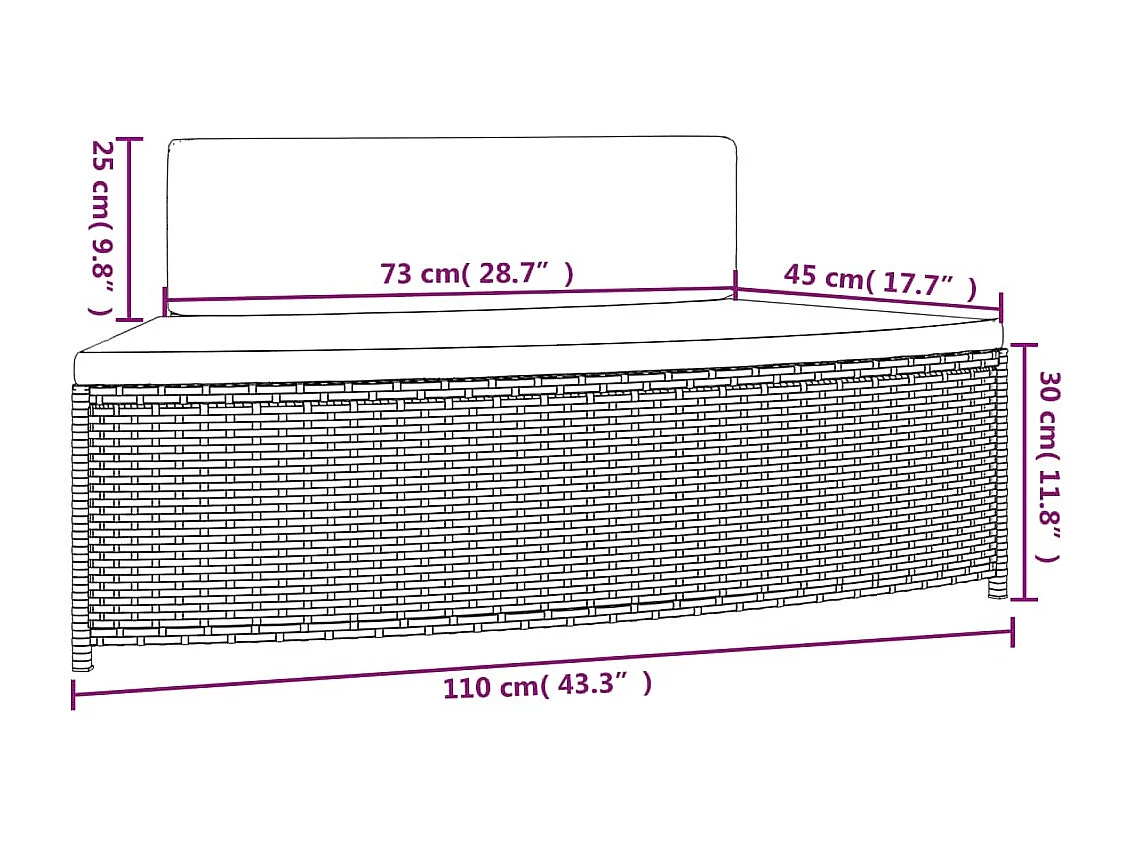 Izegem  Wrlpool-Bänke mit Auflagen 2 Stk. Schwarz Poly-Rattan