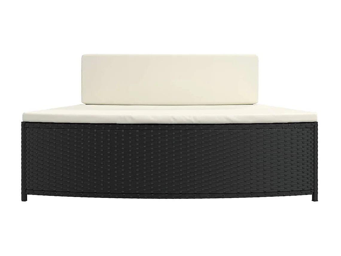 Izegem  Bancs de spa avec coussins lot de 2 noir résine tressée