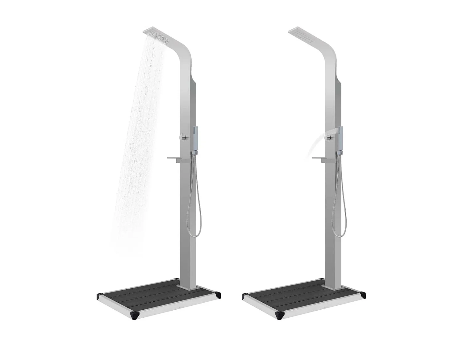 Bethel  Ducha de jardín con plato acero inoxidable y WPC