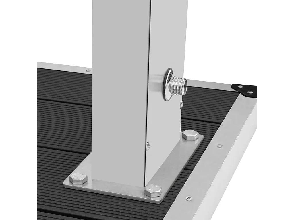 Bethel  Ducha de jardín con plato acero inoxidable y WPC