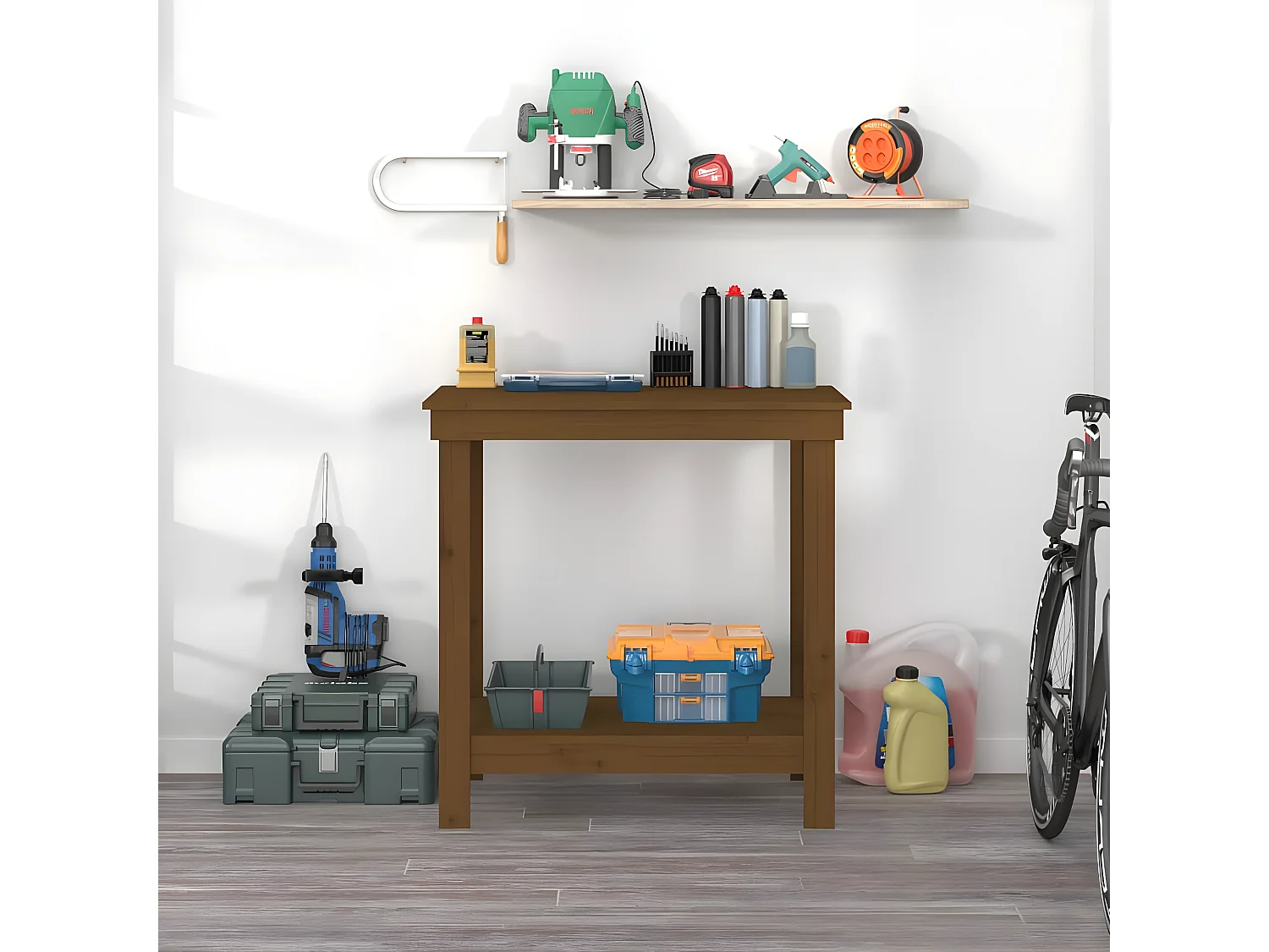 Prolenta Premium -  Banco da Lavoro Ambra 80x50x80 cm in Legno Massello di Pino