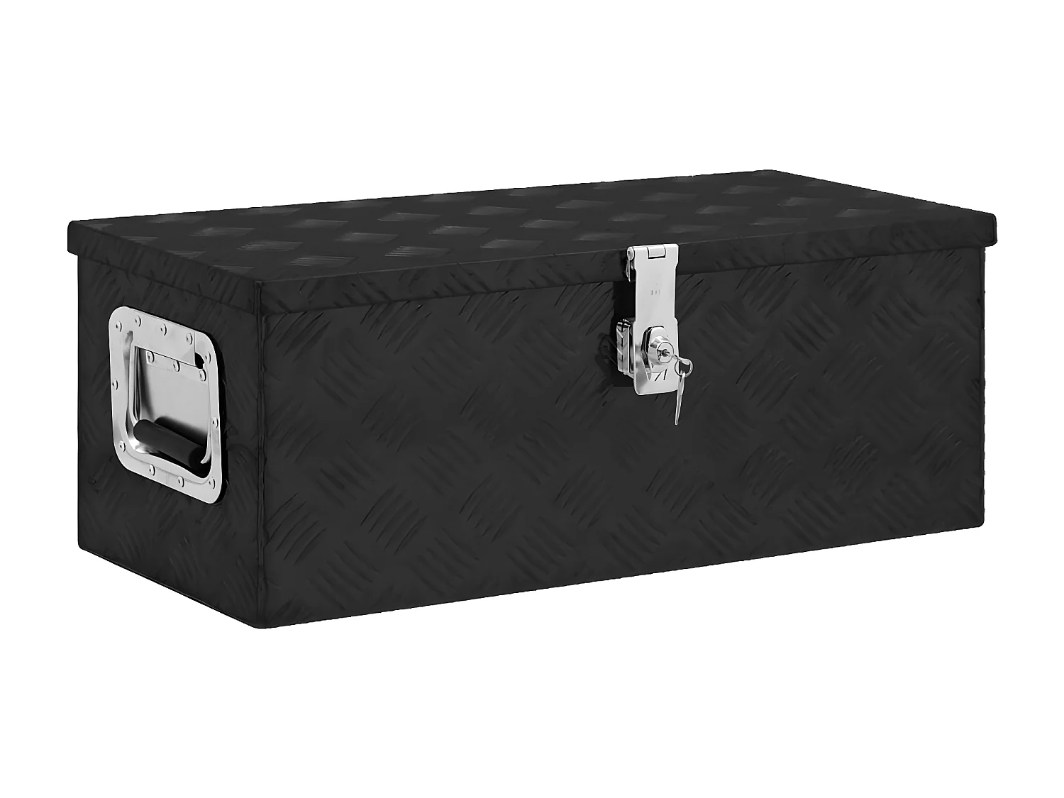 Prolenta Premium -  Boîte de rangement Noir 70x31x27 cm Aluminium