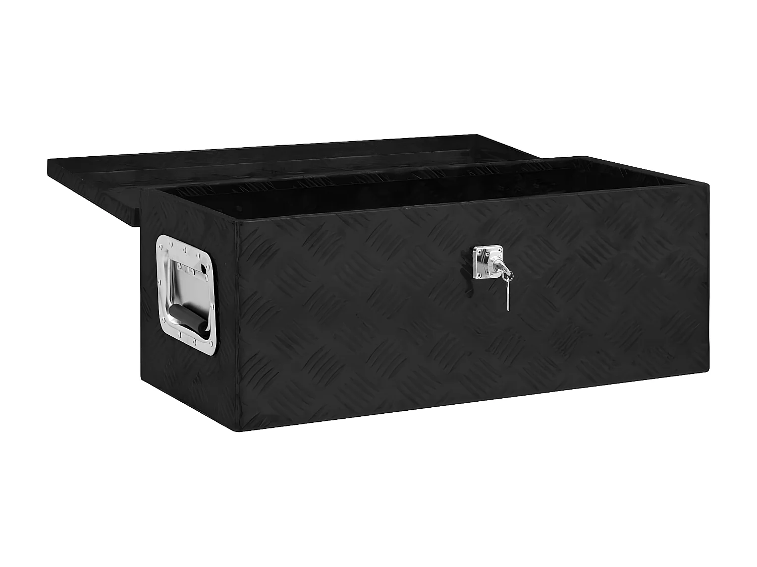 Prolenta Premium -  Boîte de rangement Noir 70x31x27 cm Aluminium