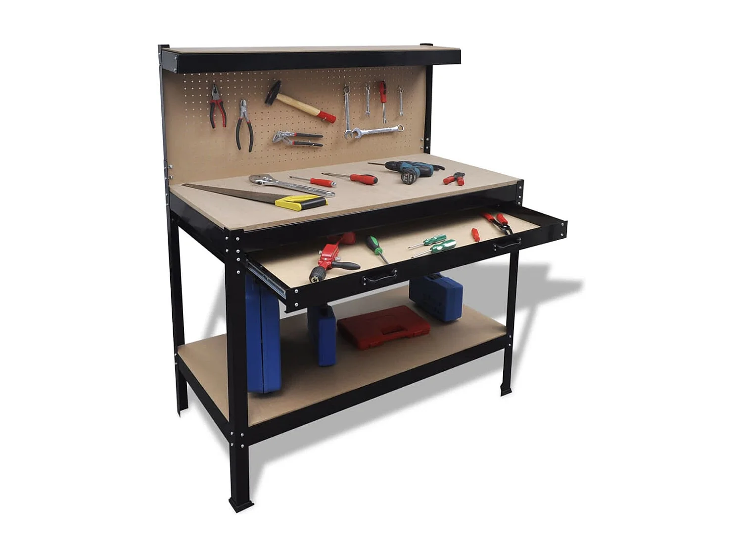 Prolenta Premium -  Banco da Lavoro con Pannello Forato e Cassetto