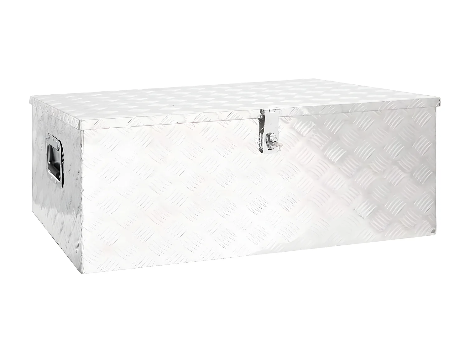 Prolenta Premium -  Caja de almacenaje de aluminio plateado 100x55x37 cm