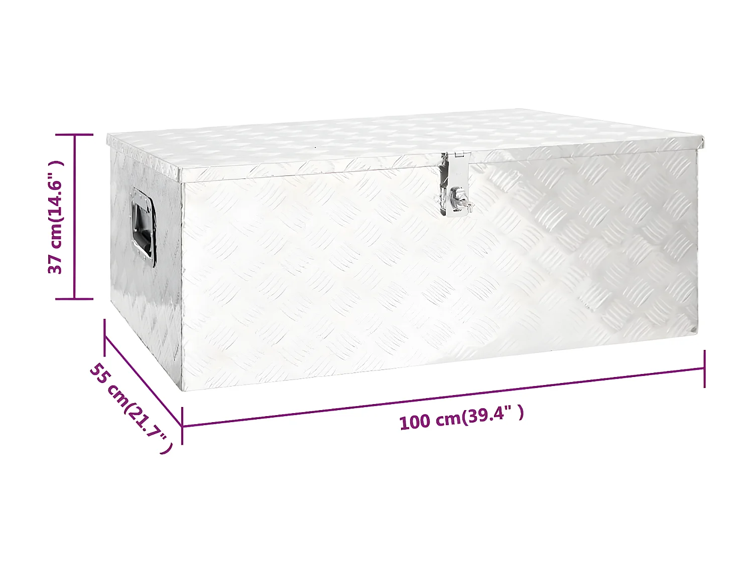 Prolenta Premium -  Boîte de rangement Argenté 100x55x37 cm Aluminium