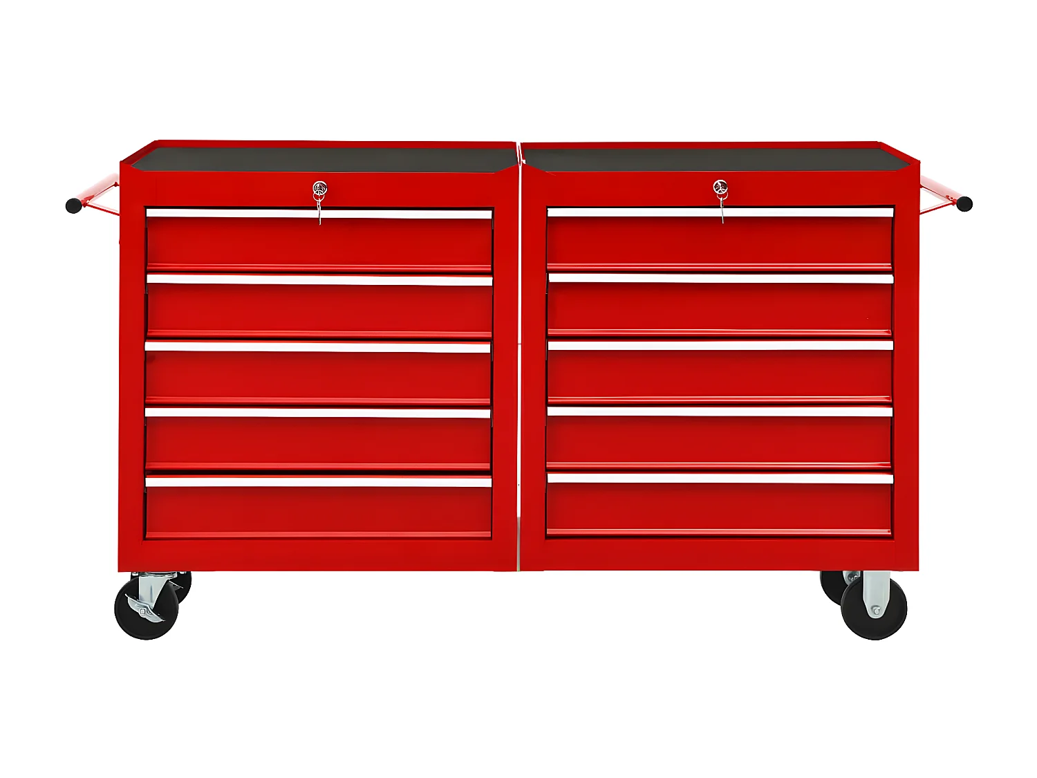Maison Exclusive Carrello Portautensili con 10 Cassetti in Acciaio Rosso