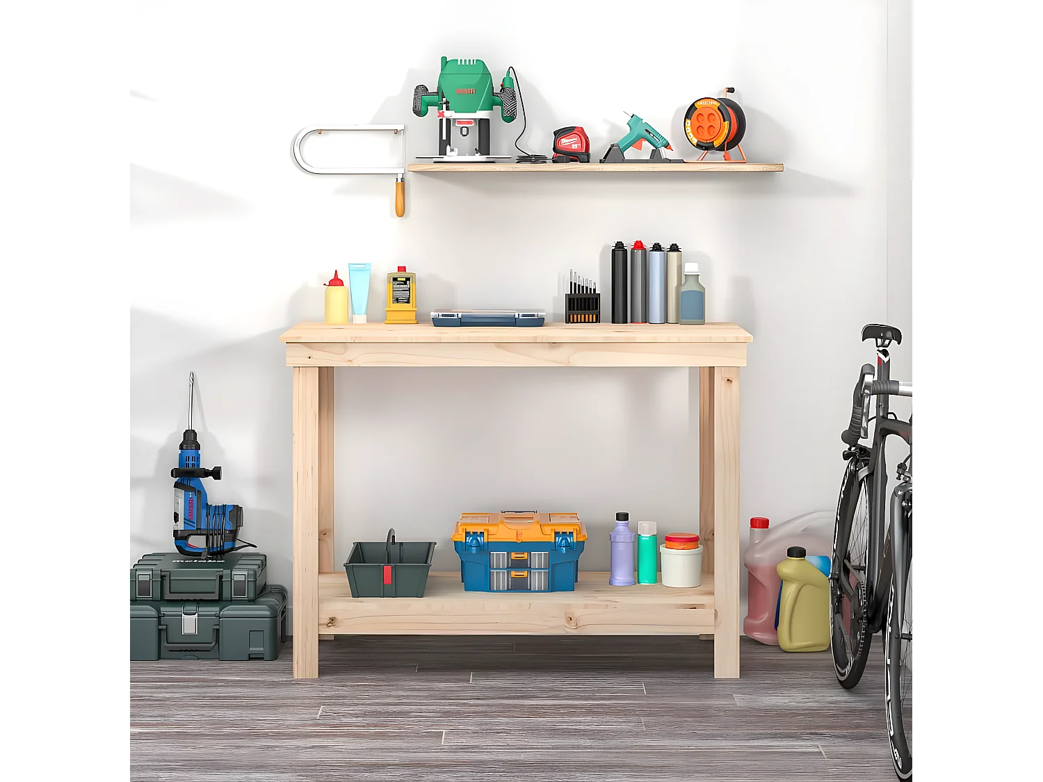 Prolenta Premium -  Werkbank 110x50x80 cm Massivholz Kiefer