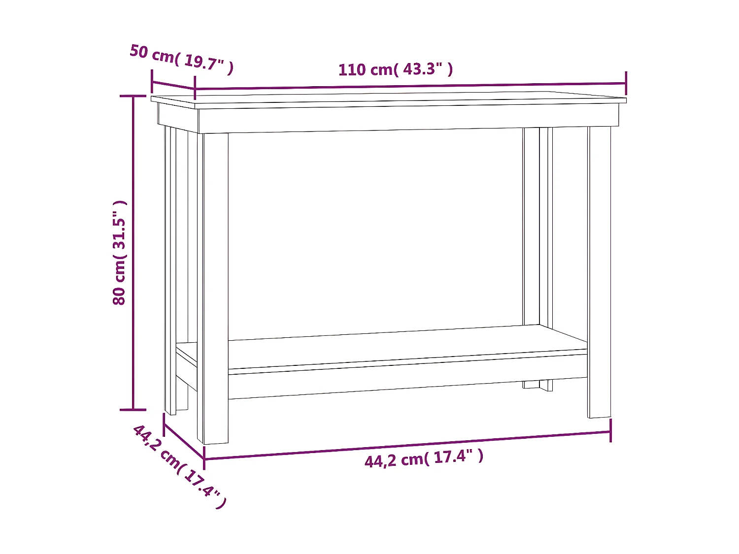 Prolenta Premium -  Werkbank 110x50x80 cm Massivholz Kiefer
