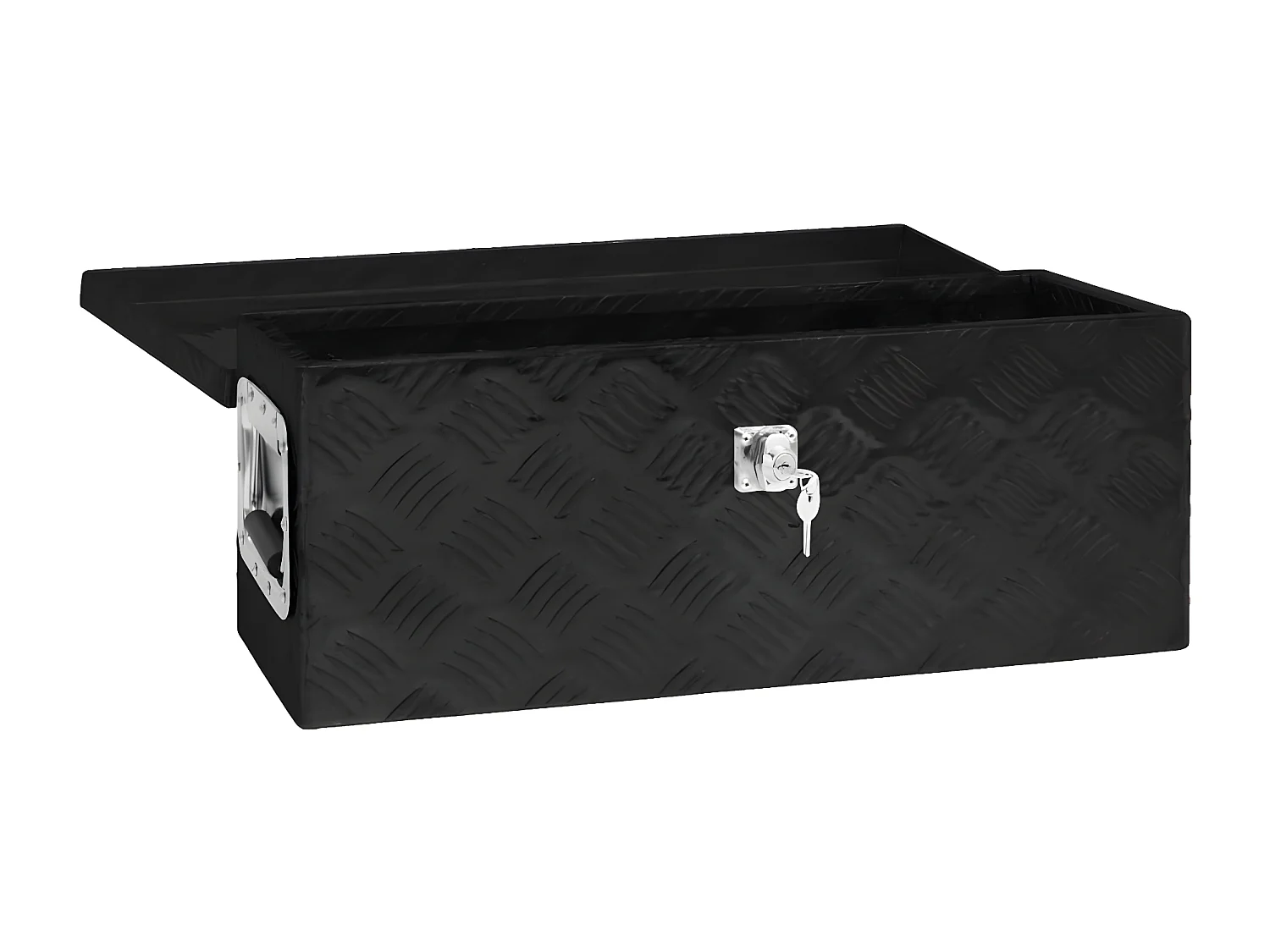 Prolenta Premium -  Boîte de rangement Noir 60x23,5x23 cm Aluminium