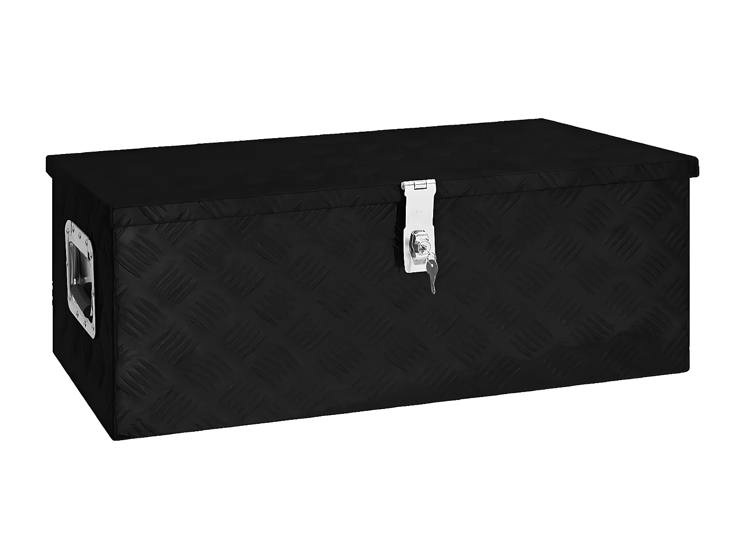 Prolenta Premium -  Contenitore Portaoggetti Nero 80x39x30 cm in Alluminio