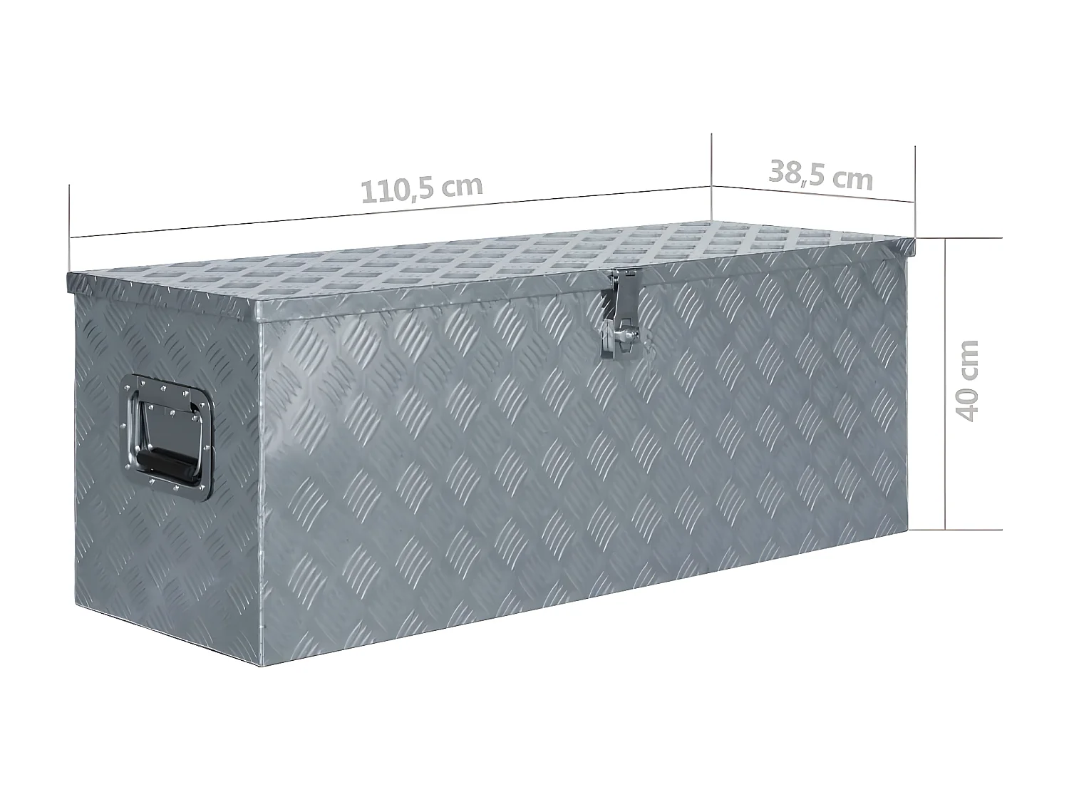 Prolenta Premium -  Cassetta in Alluminio 110,5x38,5x40cm Argento