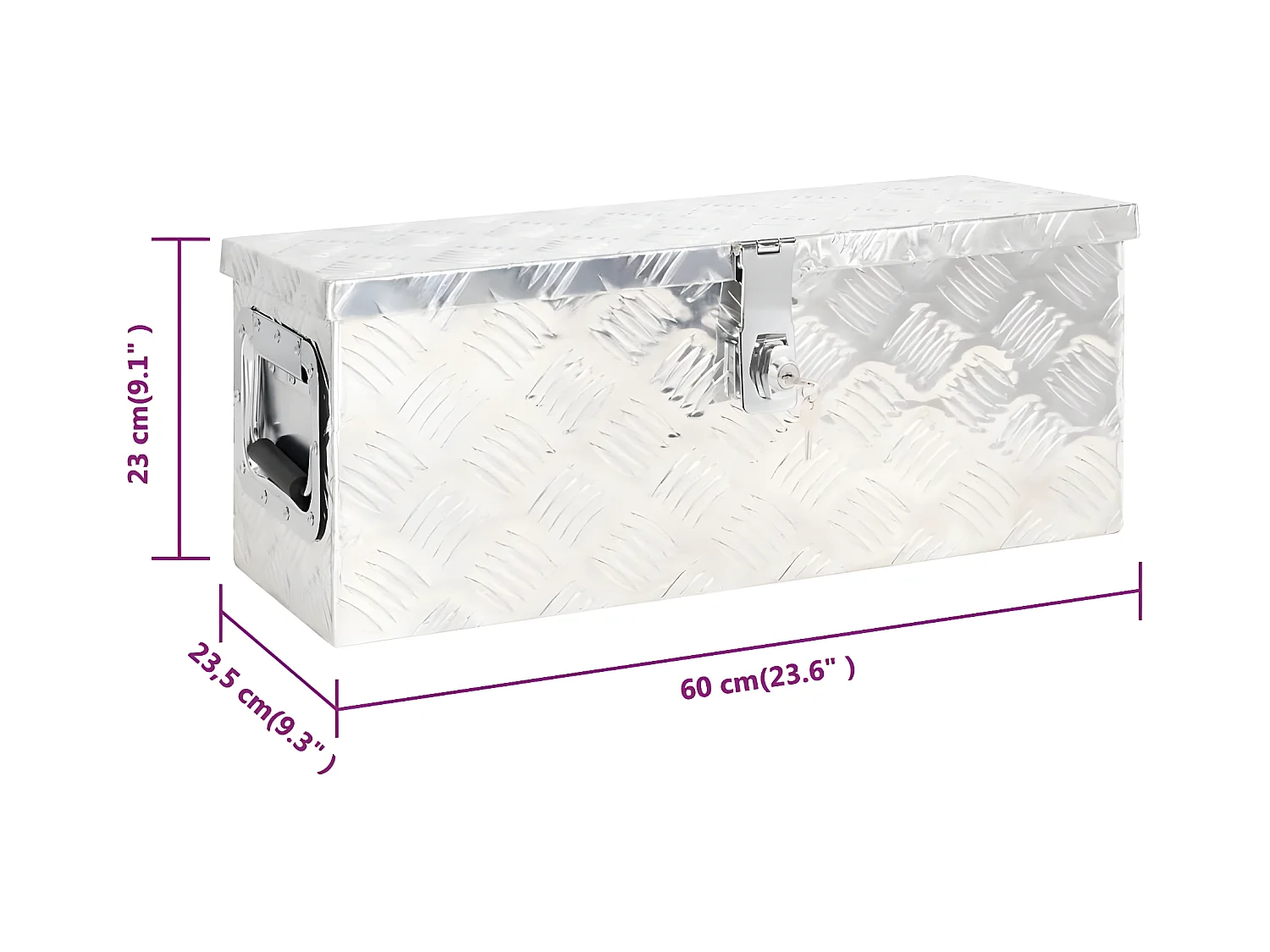Prolenta Premium -  Aufbewahrungsbox Silbern 60x23,5x23 cm Aluminium