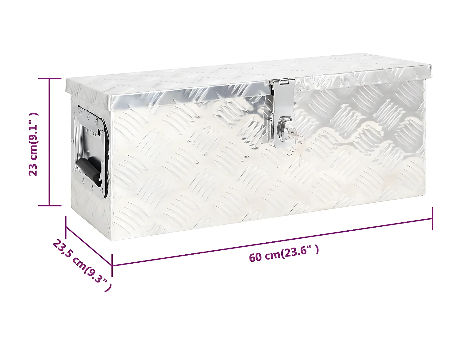 Prolenta Premium -  Boîte de rangement Argenté 60x23,5x23 cm Aluminium