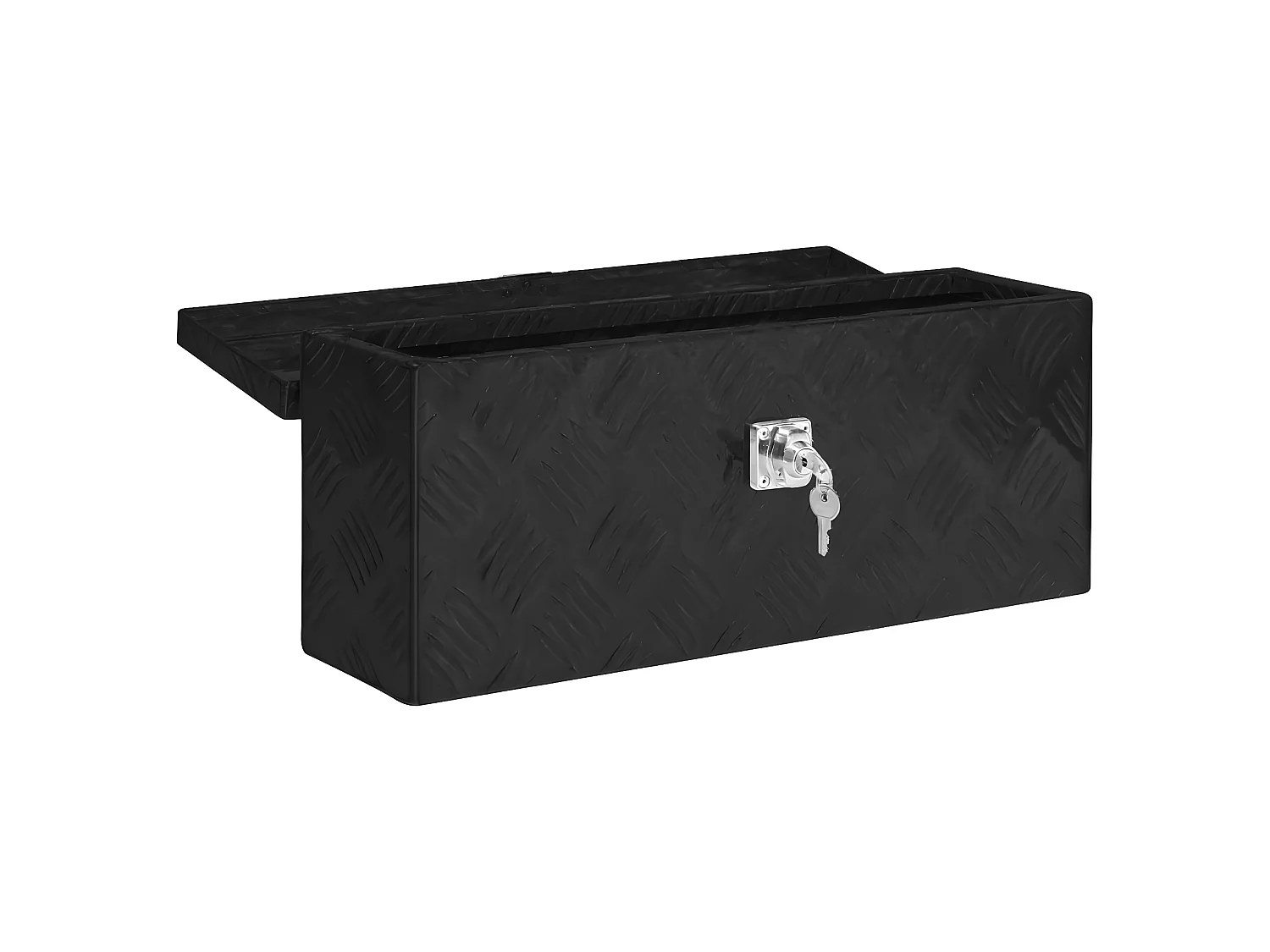 Prolenta Premium -  Boîte de rangement Noir 50x15x20,5 cm Aluminium