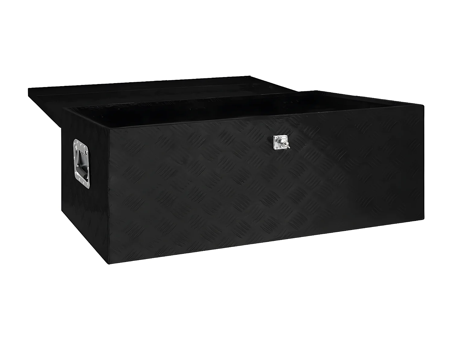 Prolenta Premium -  Boîte de rangement Noir 100x55x37 cm Aluminium