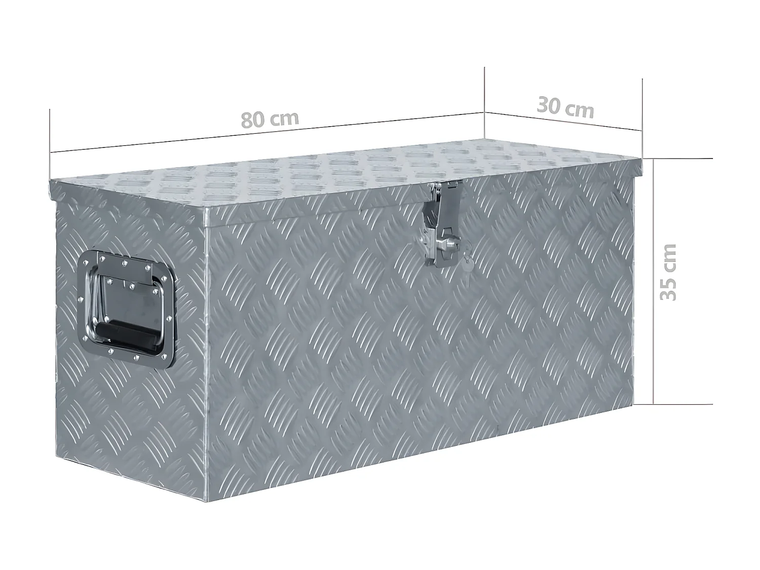 Prolenta Premium - Aluminiumkiste 80×30×35 cm Silbern