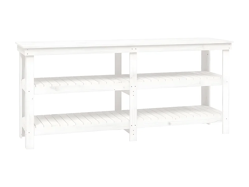 Prolenta Premium -  Banco da Lavoro Bianco 181x50x80 cm in Legno Massello di Pino
