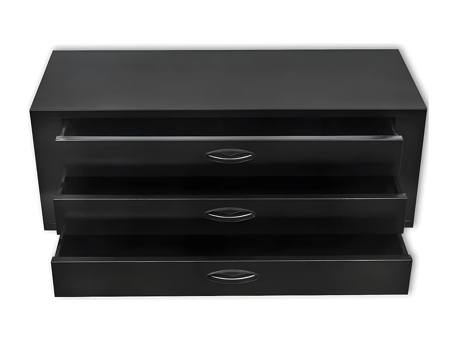 Maison Exclusive Cajón de herramientas de metal con 3 cajones negro