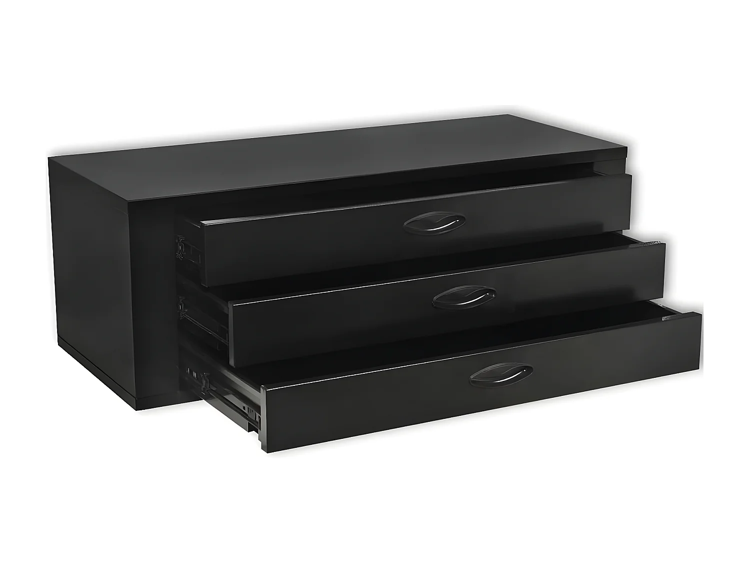 Maison Exclusive Cajón de herramientas de metal con 3 cajones negro