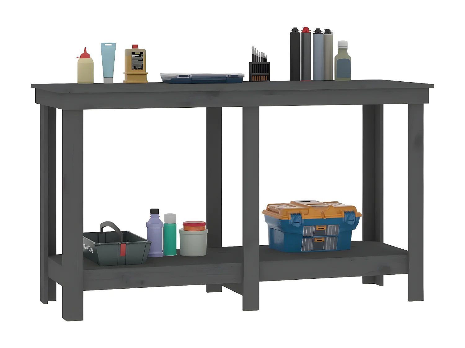 Prolenta Premium -  Banc de travail Gris 140x50x80 cm Bois de pin massif