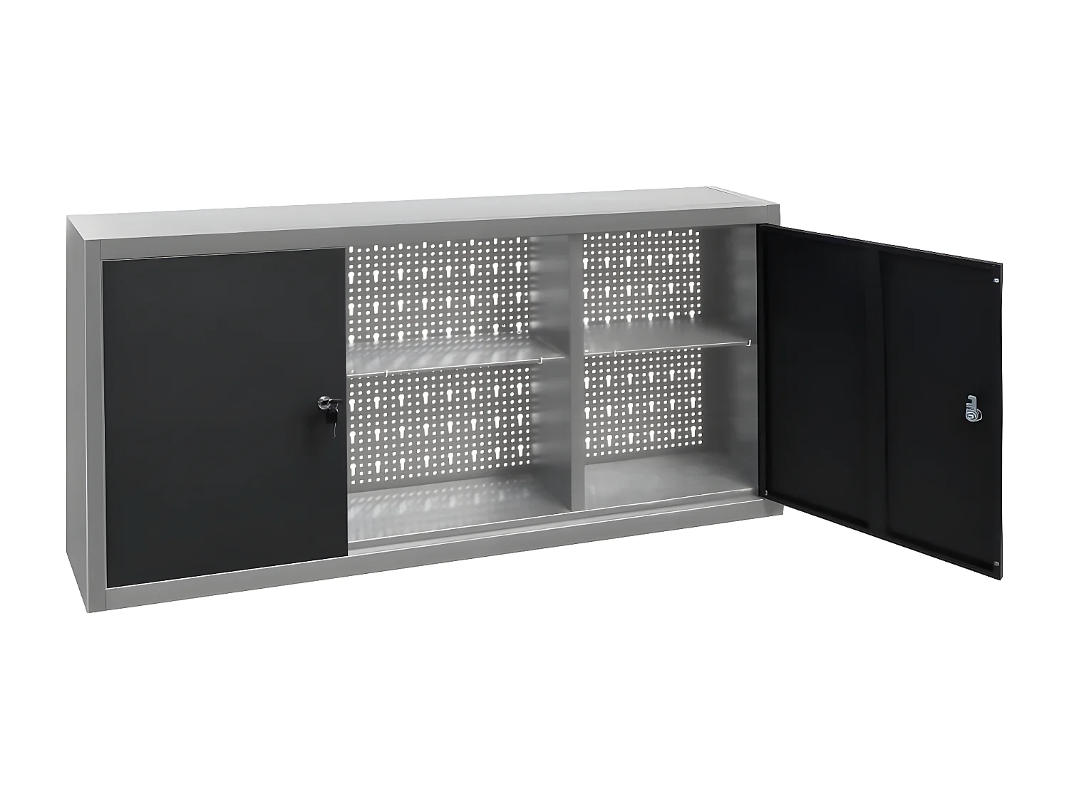 Maison Exclusive Armario de herramientas de pared industrial metal gris y negro