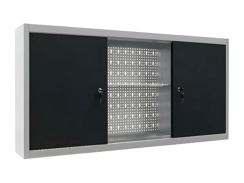 Prolenta Premium -  Armoire à outils murale Style Industriel Métal Gris et noir