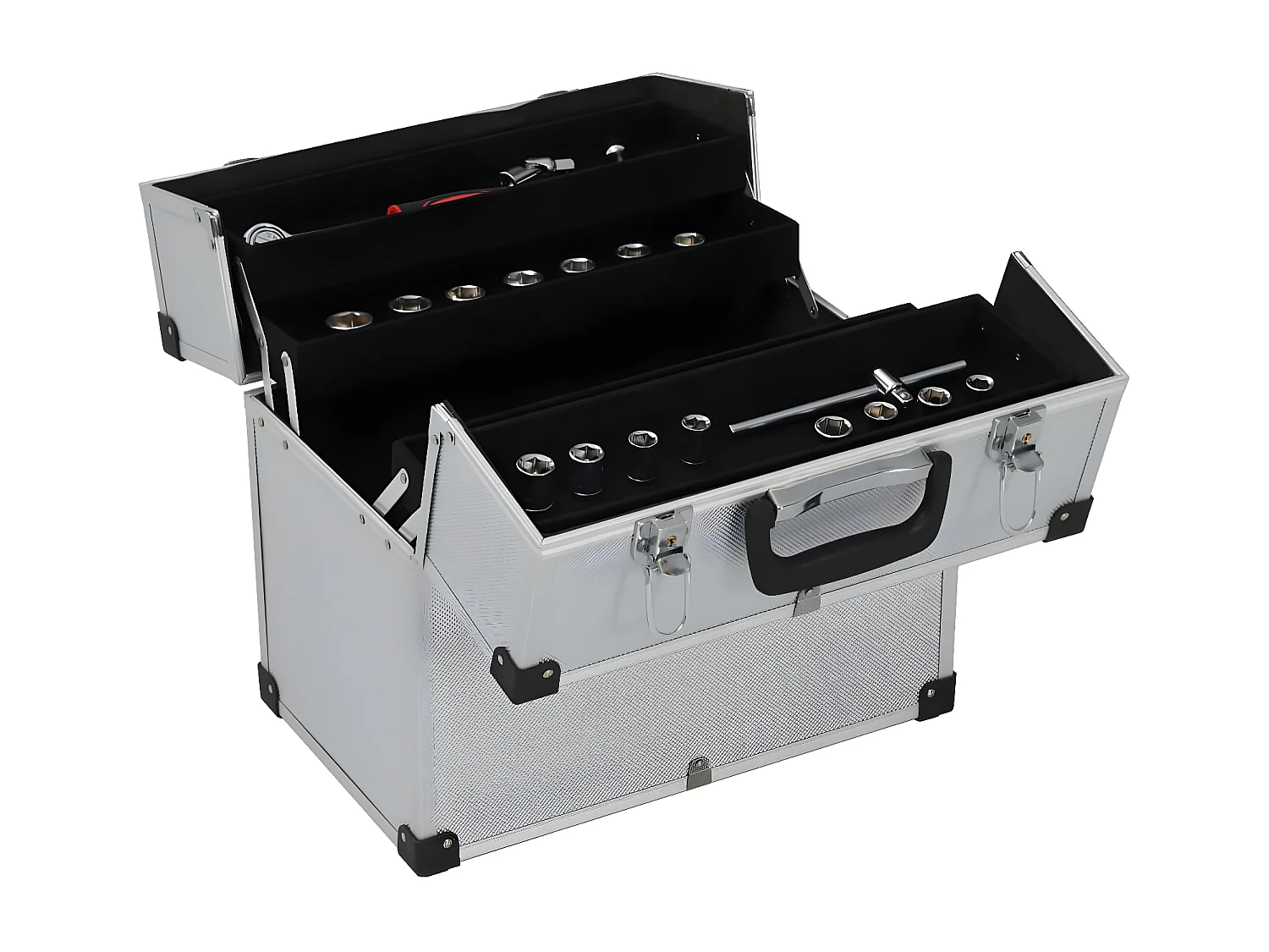 Prolenta Premium - Werkzeugkoffer 38x22,5x34 cm Silbern Aluminum