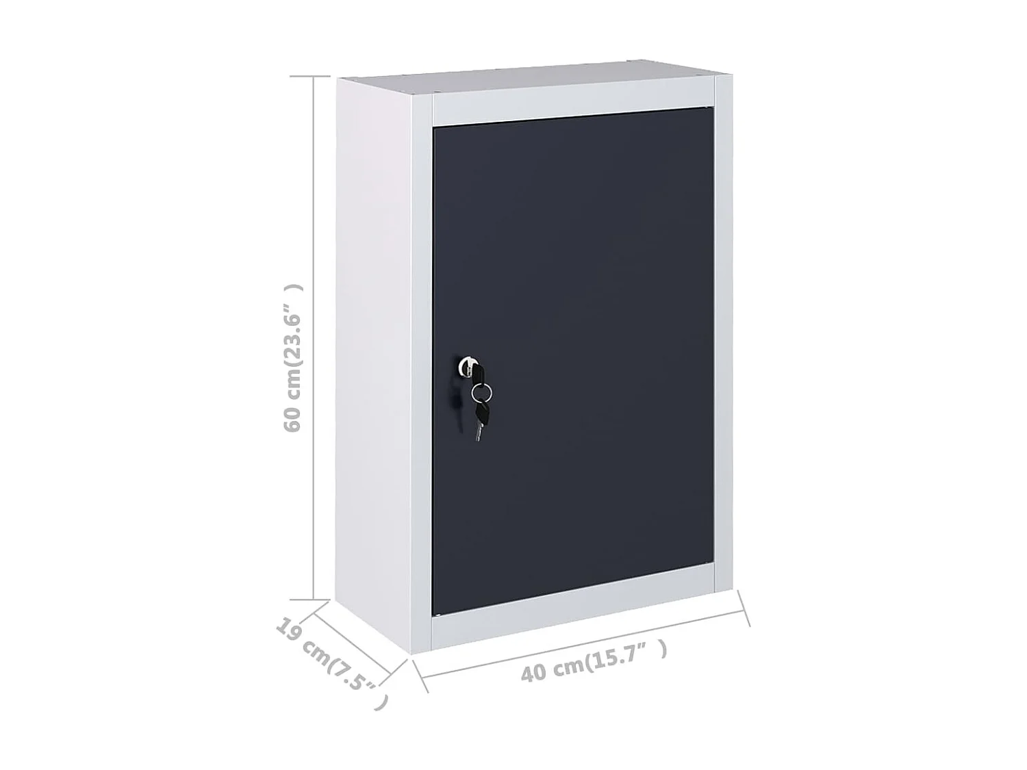 Prolenta Premium -  Armoire à outils murale Style Industriel Métal Gris et noir