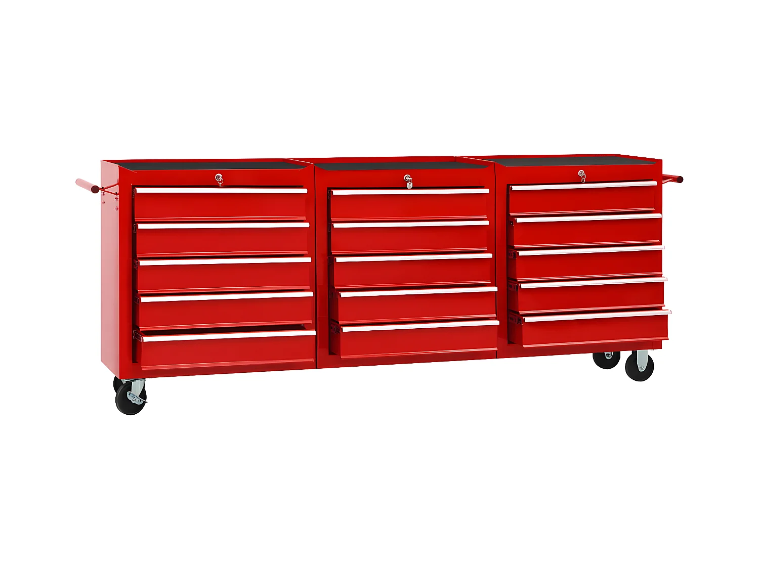 Maison Exclusive Carrello Portautensili con 15 Cassetti in Acciaio Rosso