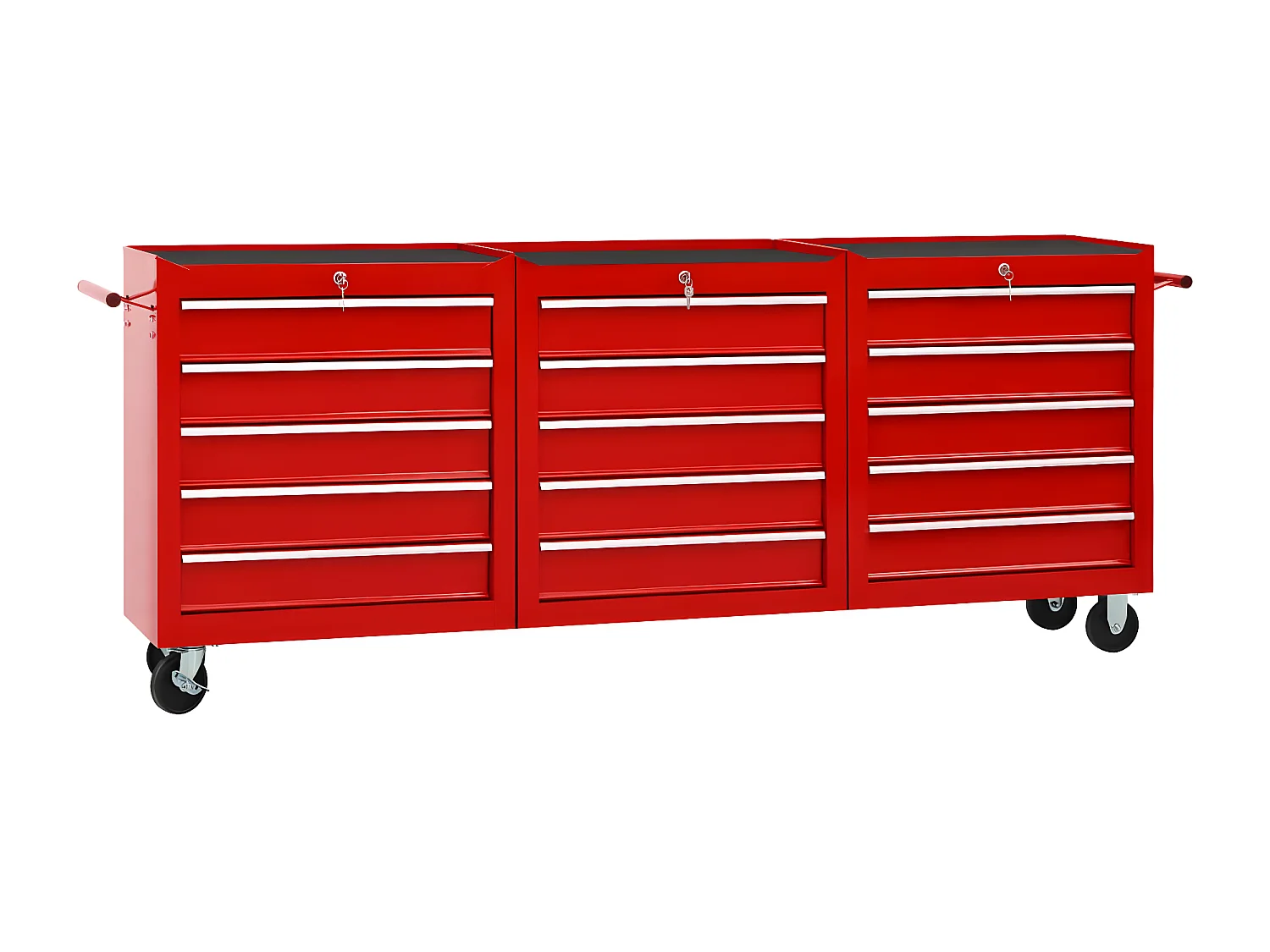 Maison Exclusive Carrello Portautensili con 15 Cassetti in Acciaio Rosso