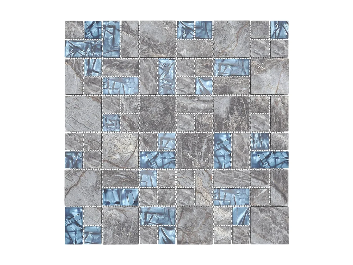 Prolenta Premium -  Carreaux mosaïque 22 pcs Gris et bleu 30x30 cm Verre