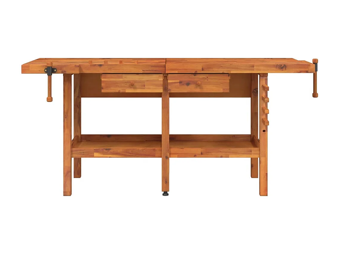 Prolenta Premium -  Banco Lavoro Cassetti e Morse 192x62x83cm Legno Massello Acacia