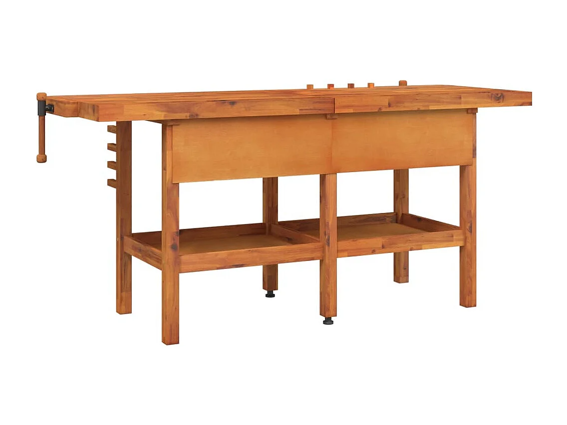 Prolenta Premium -  Banco Lavoro Cassetti e Morse 192x62x83cm Legno Massello Acacia