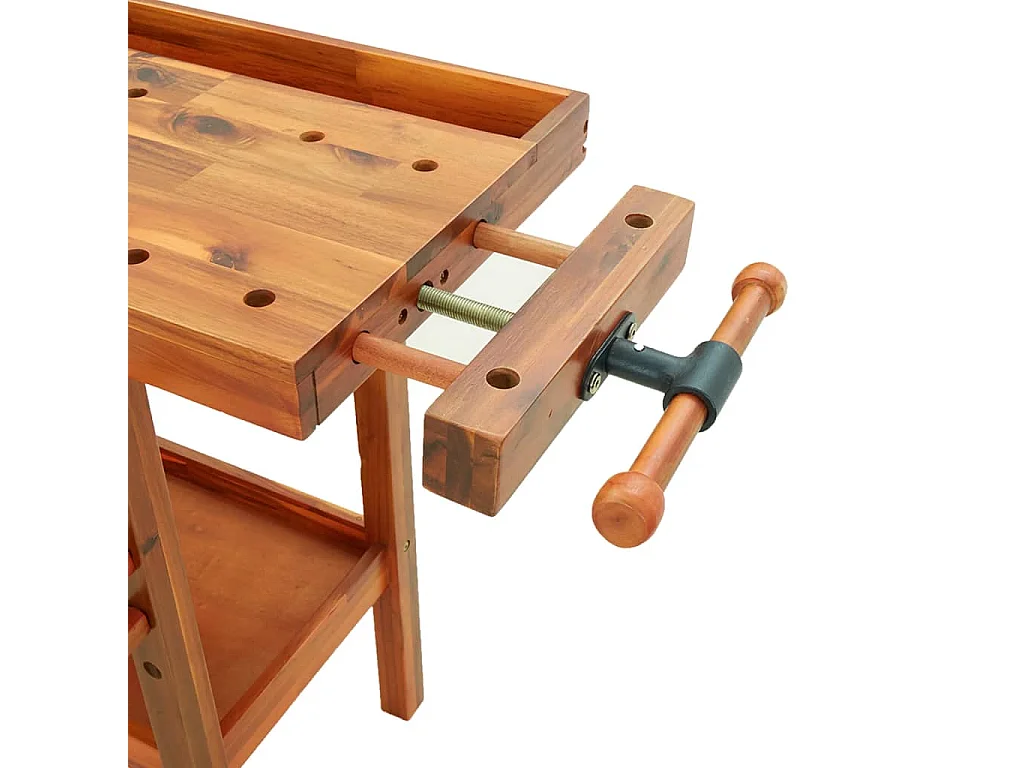 Prolenta Premium -  Banco Lavoro Cassetti e Morse 192x62x83cm Legno Massello Acacia