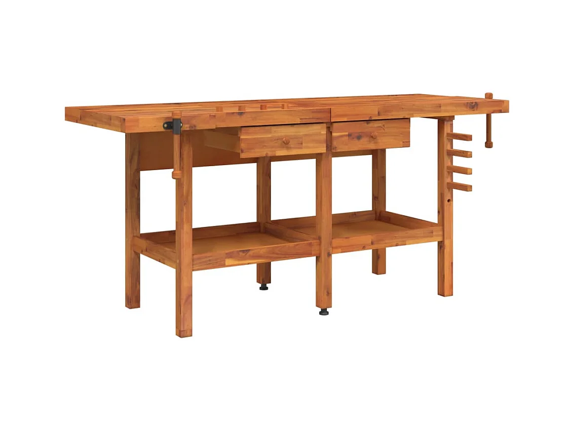Prolenta Premium -  Établi avec tiroirs et étaux 192x62x83 cm Bois massif d'acacia