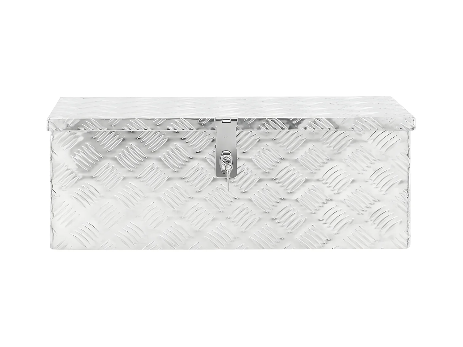 Prolenta Premium -  Caja de almacenaje de aluminio plateado 70x31x27 cm