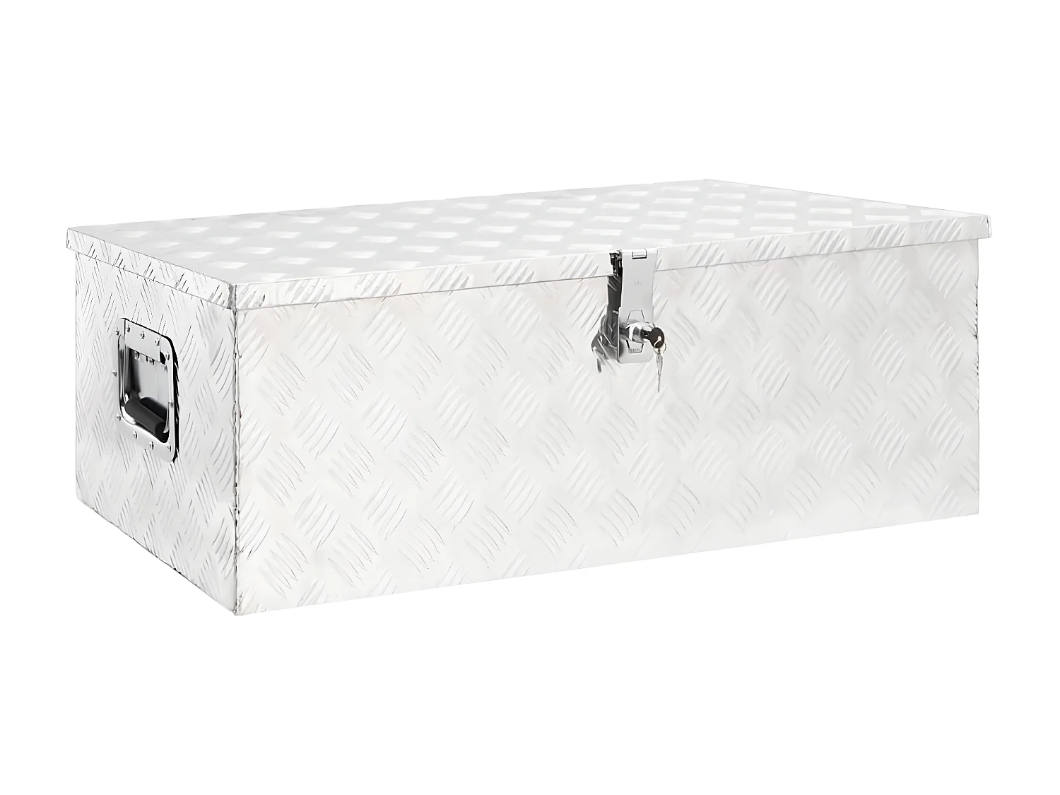 Prolenta Premium -  Caja de almacenaje de aluminio plateado 90x47x33,5 cm