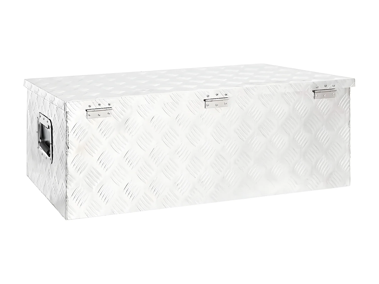 Prolenta Premium -  Caja de almacenaje de aluminio plateado 90x47x33,5 cm