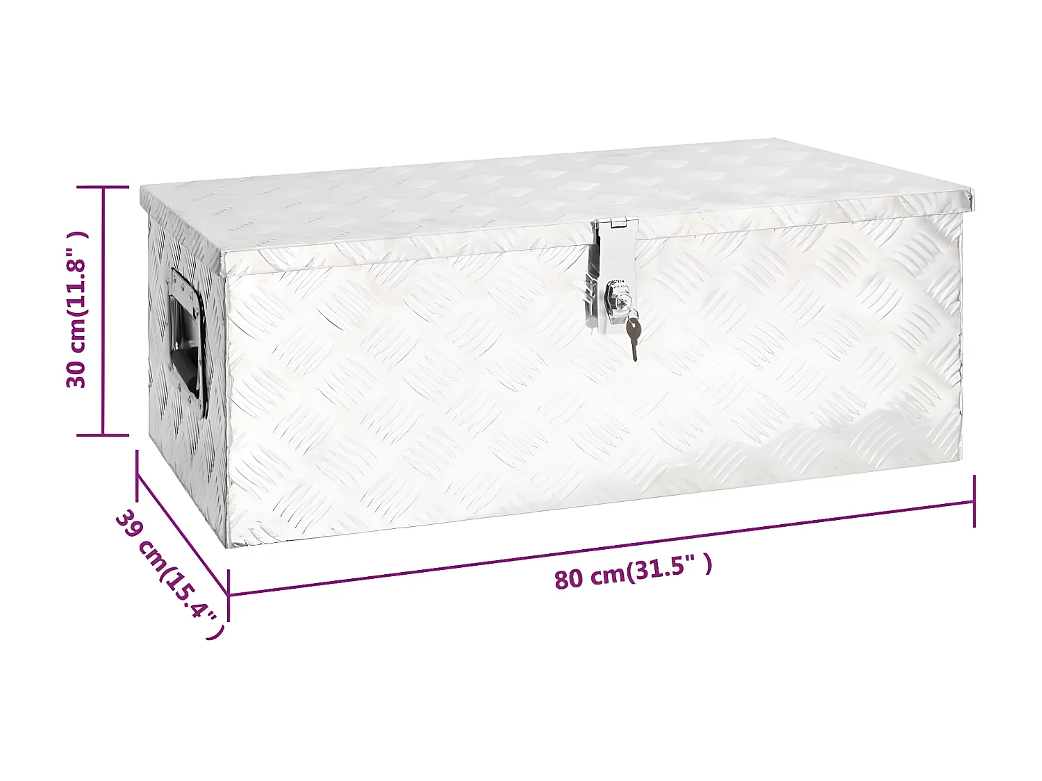 Prolenta Premium -  Boîte de rangement Argenté 80x39x30 cm Aluminium
