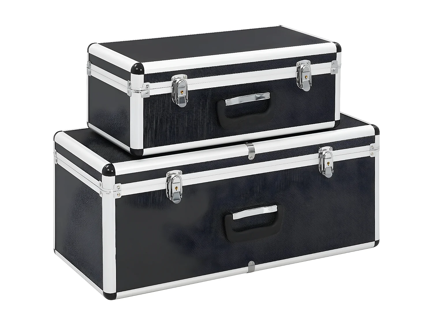 Maison Exclusive Cajas de almacenamiento 2 unidades aluminio negro