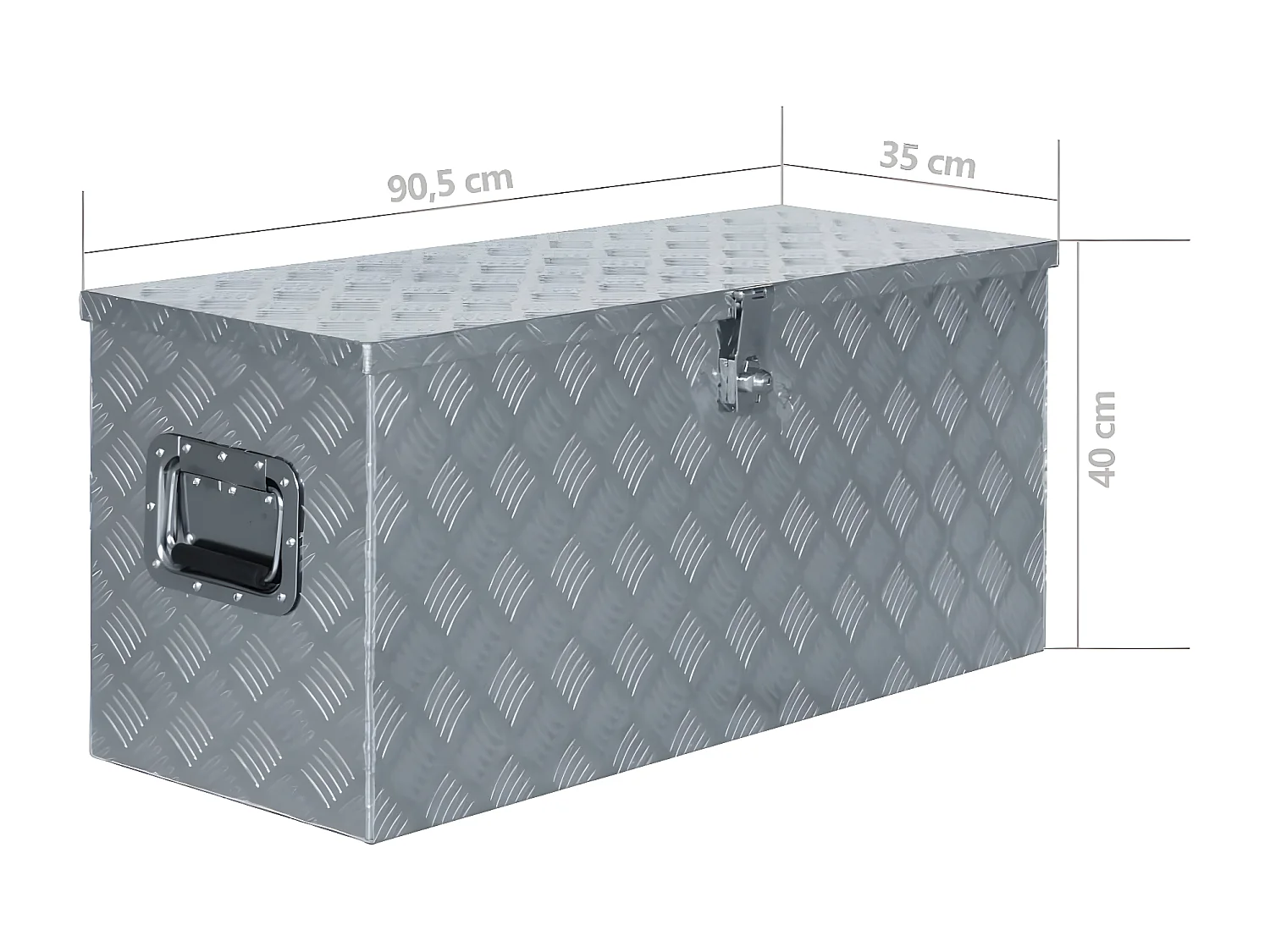 Prolenta Premium - Aluminiumkiste 90,5×35×40 cm Silbern