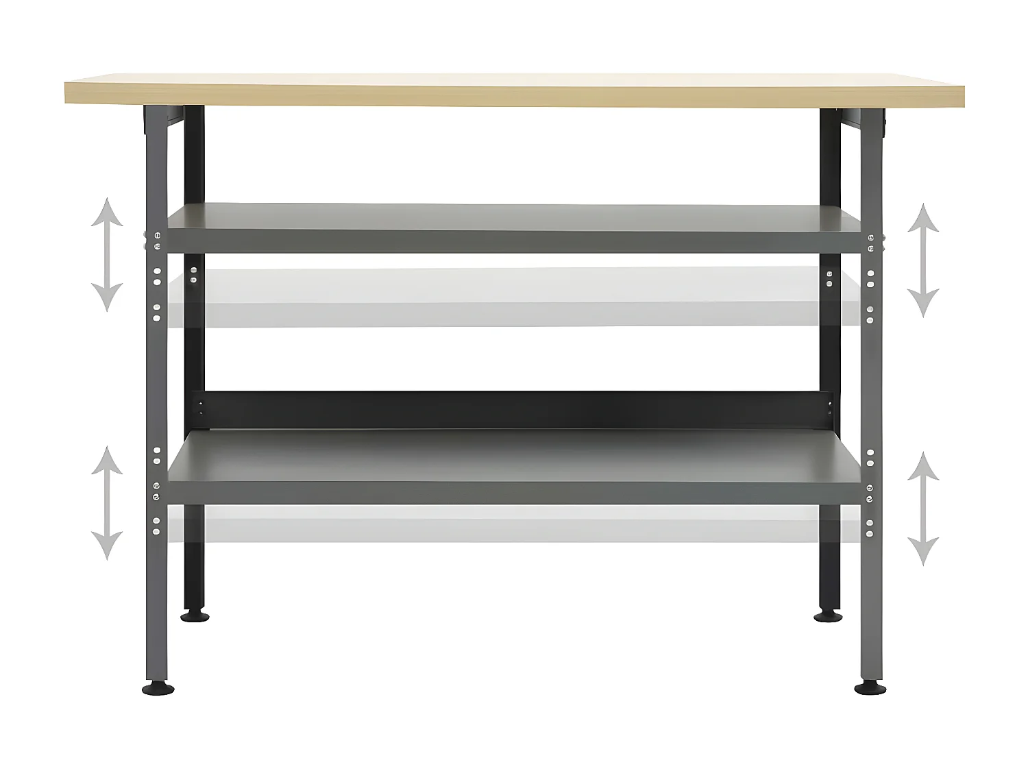 Prolenta Premium -  Werkbank Grau 120×60×85 cm Stahl