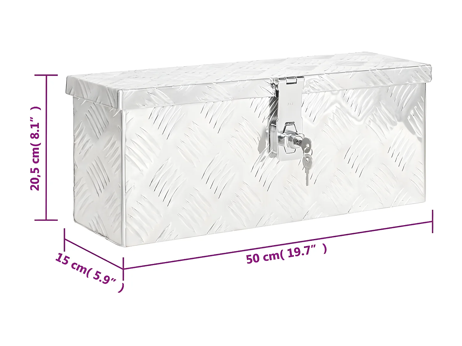 Prolenta Premium -  Boîte de rangement Argenté 50x15x20,5 cm Aluminium
