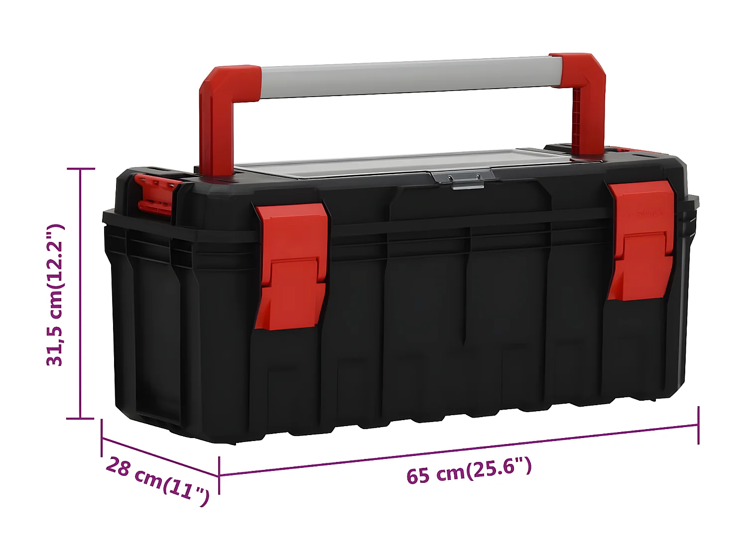 Prolenta Premium -  Boîte à outils Noir et rouge 65x28x31,5 cm