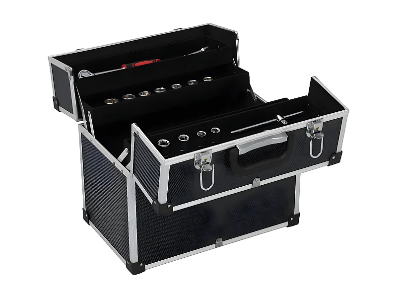 Prolenta Premium - Werkzeugkoffer 38x22,5x34 cm Schwarz Aluminum