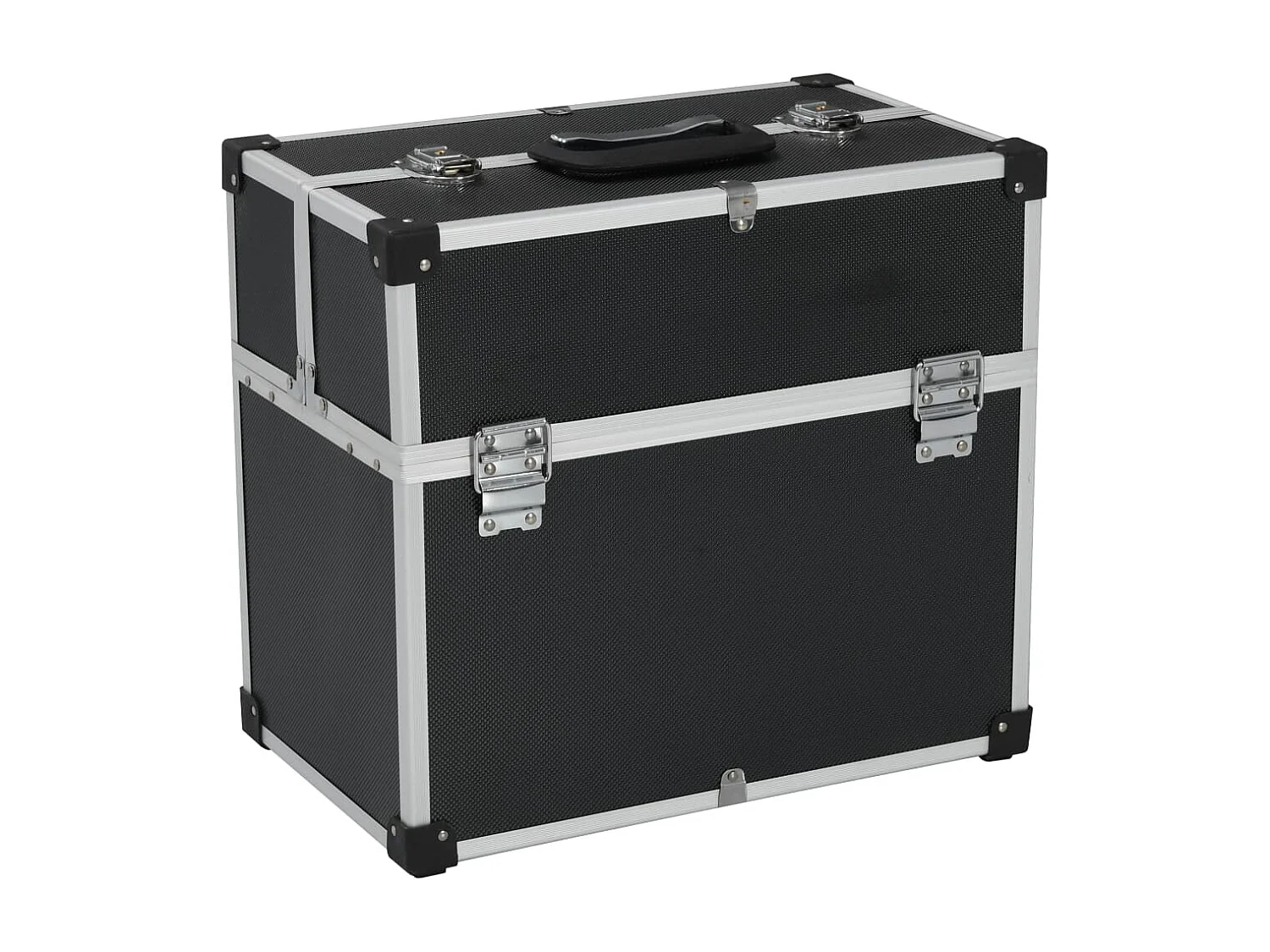 Maison Exclusive Caja de herramientas aluminio negro 38x22,5x34 cm