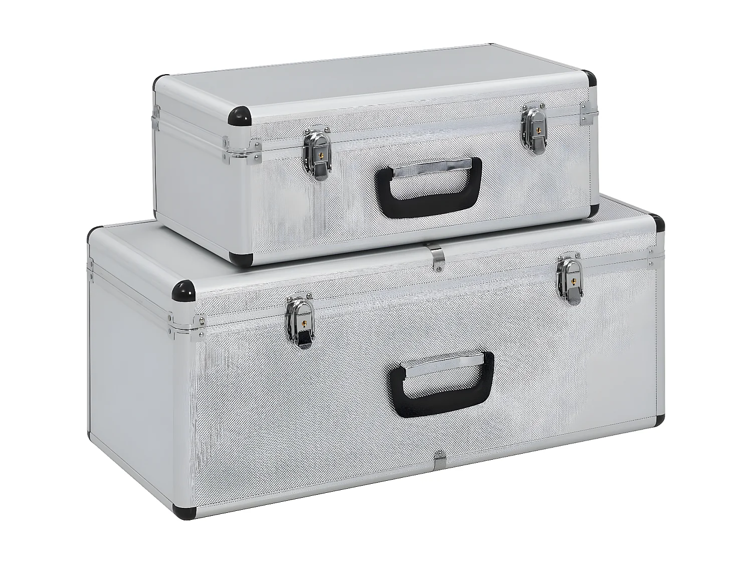 Prolenta Premium -  Boîtes de rangement 2 pcs Argenté Aluminium